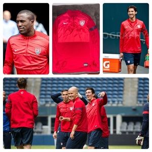 NIKE USA MENS SOCCER NATIONAL TEAM 2013 PLAYER ISSUED MIDLAYER PULLOVER LARGE